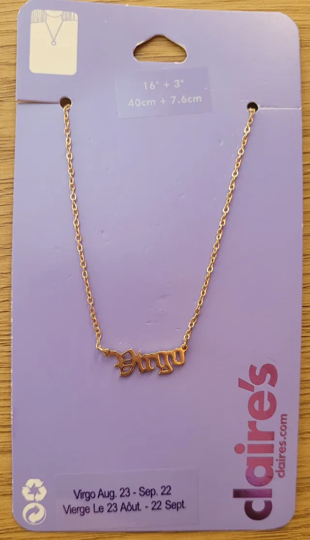 Stjernetegnsmykke Jomfru Virgo gullfarget Claire's