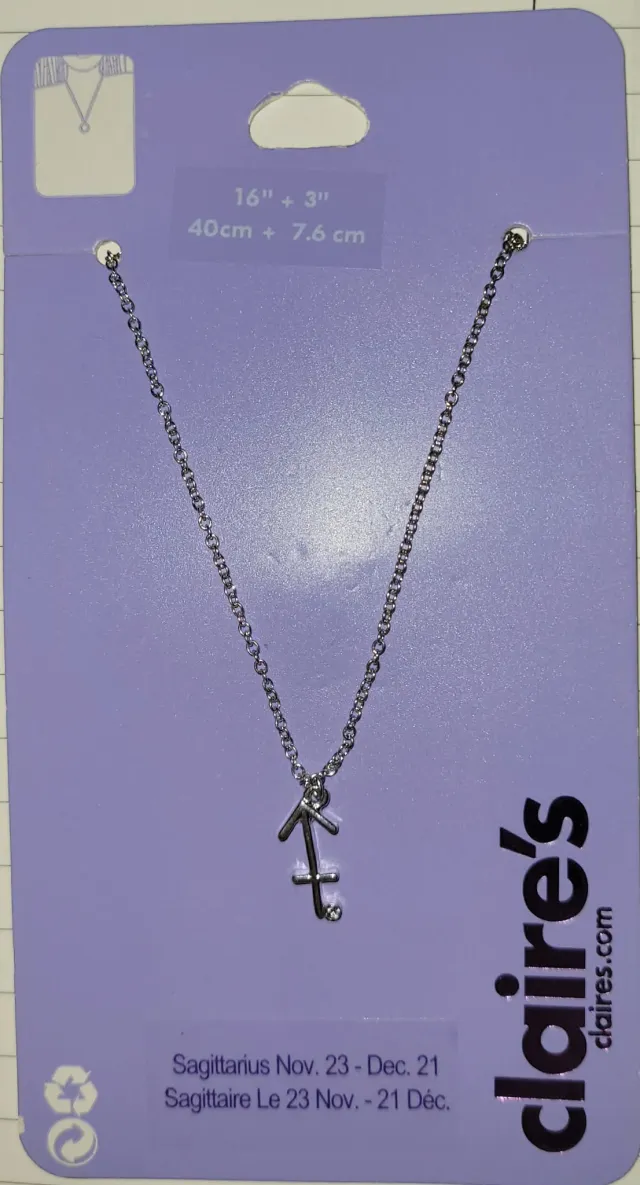 Stjernetegnsmykke Skytten Sagittarius sølvfarget Claire's