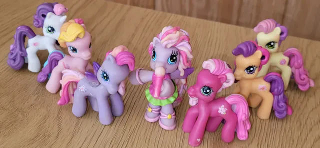 7stk My Little Pony Ponyville-figurer med skavanker