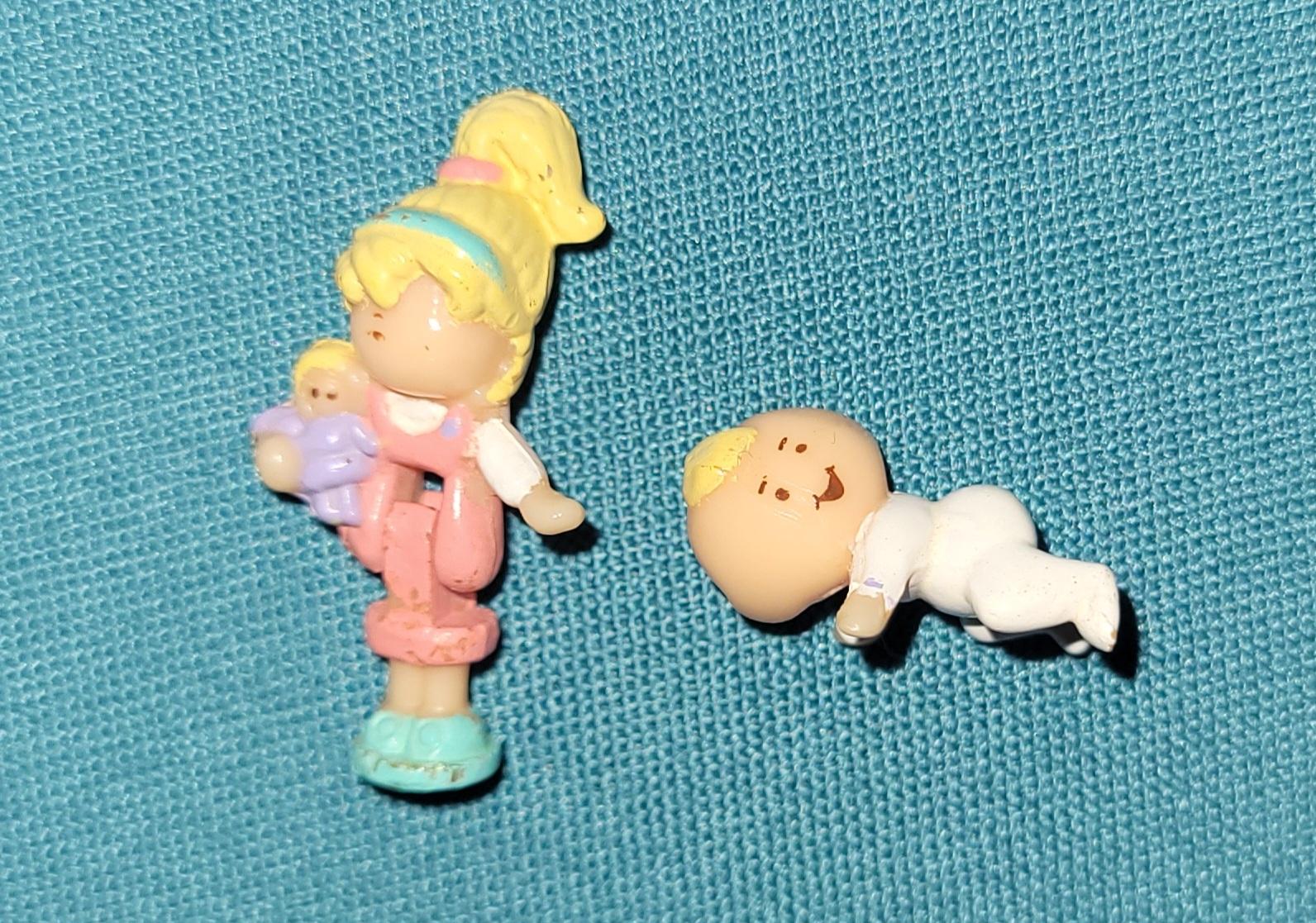 Reservefigurer 2stk til  Bluebird Polly Pocket Baby and Blanket 1993