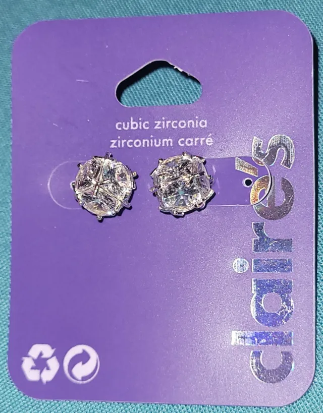 Øredobber med  cubic zirconia Claire's ubrukt med tagg