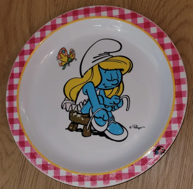 Smurfene tallerken i melamin