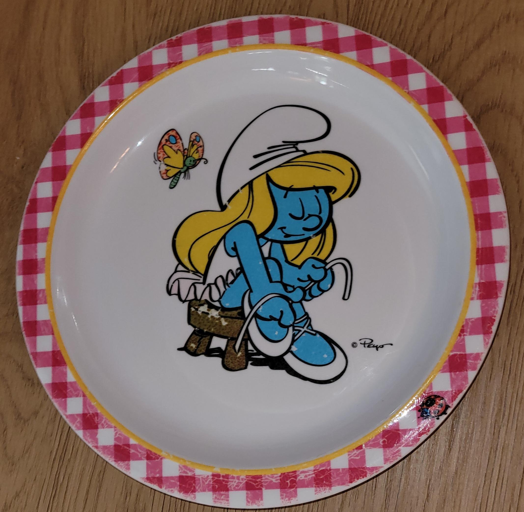 Smurfene tallerken i melamin