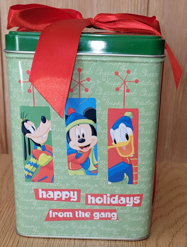Disney kakeboks/tinnboks Mikke, Donald og Langbein - jul