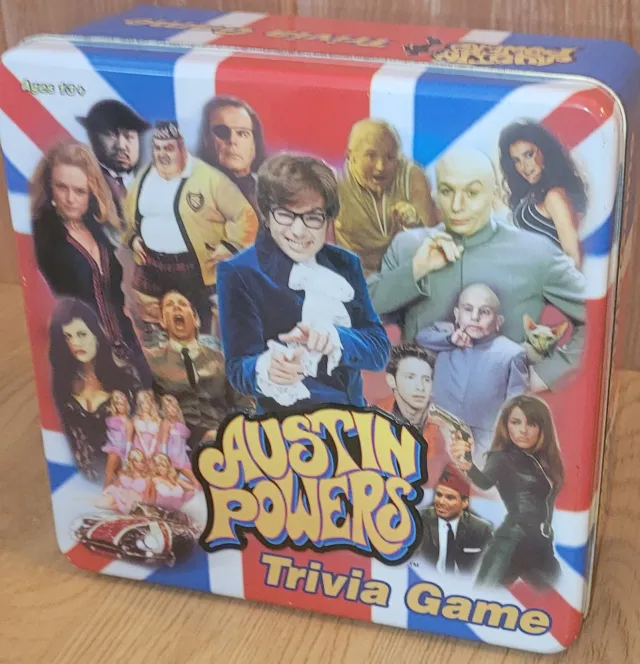 Austin Powers selskapsspill quiz i tinnboks