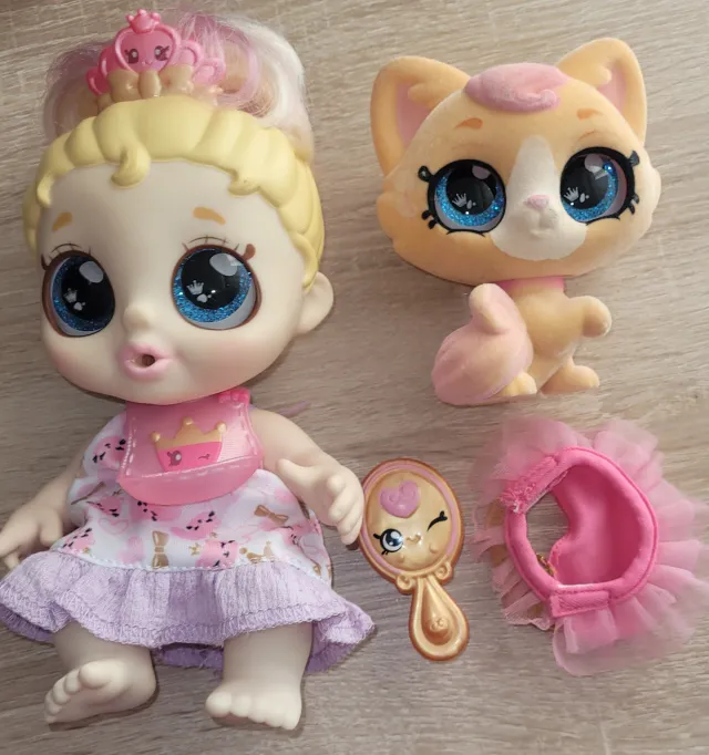 Kindi Kids baby og katt med tilbehør