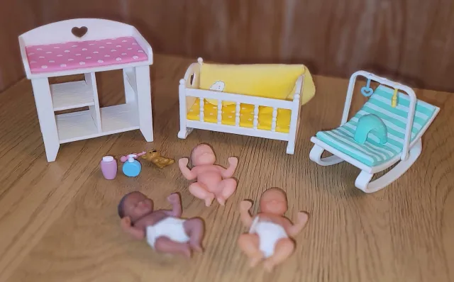 My Mini Baby - 3 babyer med møbler og tilbehør