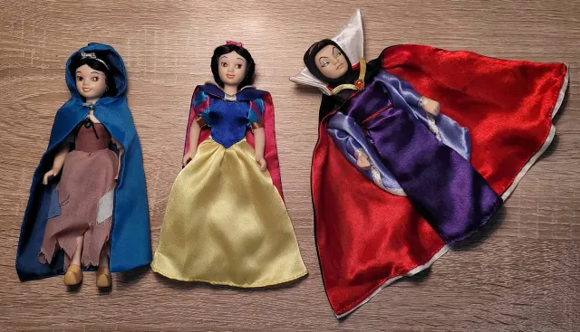 Disney porselensdukker 3 stk, Snehvit og Dronningen