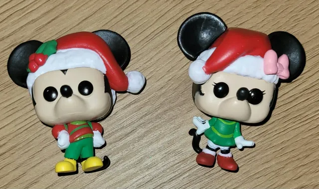 Disney julefigurer Mikke og Minni Mus, mini Funko Pop